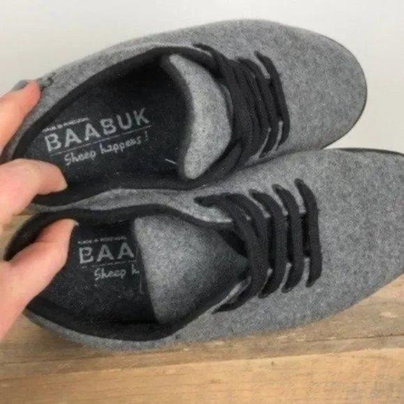 BAABUK gray sheep happens wool sneakers eu size 41 / us men's size 8 EUC - Picture 9 of 9